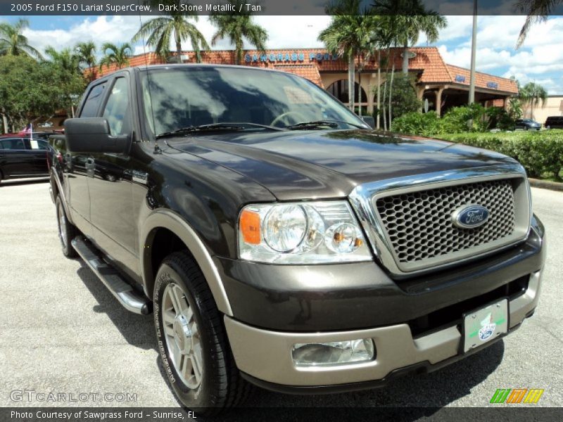 Dark Stone Metallic / Tan 2005 Ford F150 Lariat SuperCrew