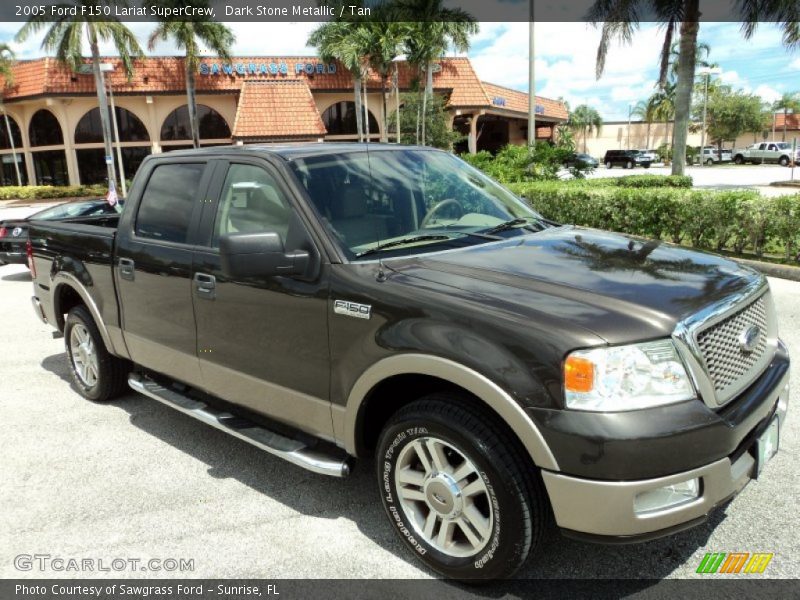 Dark Stone Metallic / Tan 2005 Ford F150 Lariat SuperCrew