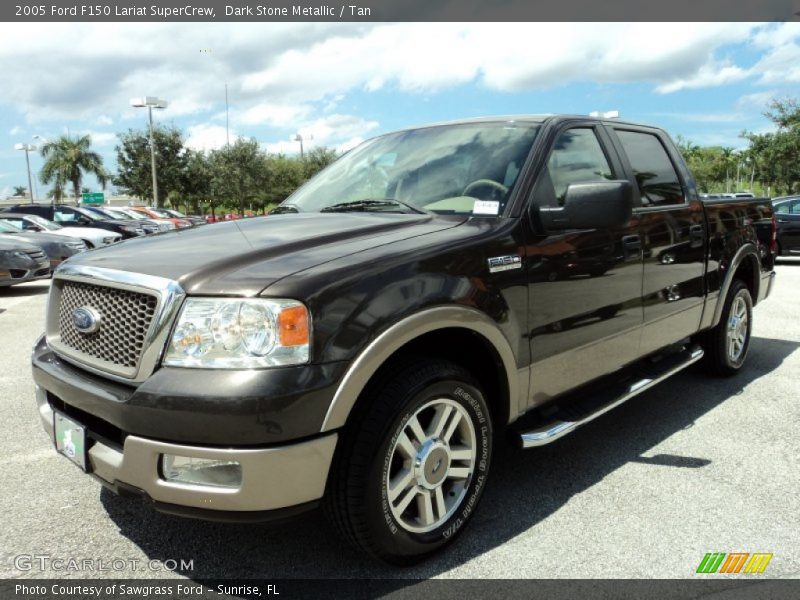 Dark Stone Metallic / Tan 2005 Ford F150 Lariat SuperCrew