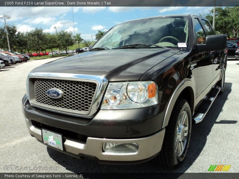 Dark Stone Metallic / Tan 2005 Ford F150 Lariat SuperCrew