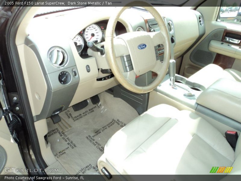 Dark Stone Metallic / Tan 2005 Ford F150 Lariat SuperCrew