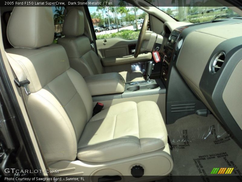Dark Stone Metallic / Tan 2005 Ford F150 Lariat SuperCrew