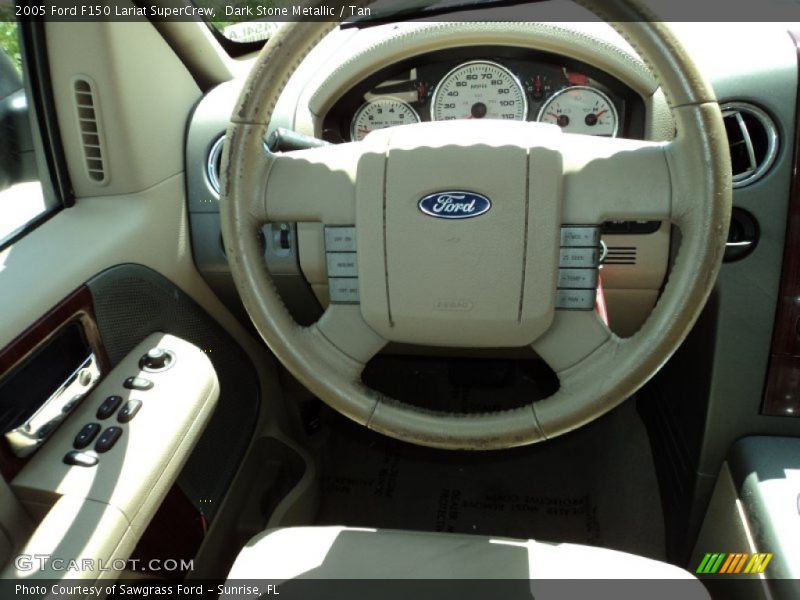 Dark Stone Metallic / Tan 2005 Ford F150 Lariat SuperCrew