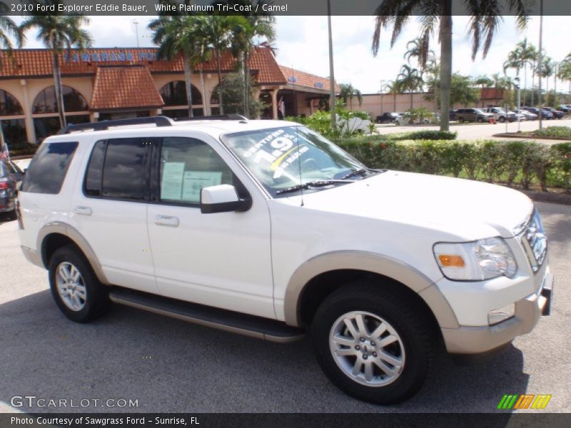 White Platinum Tri-Coat / Camel 2010 Ford Explorer Eddie Bauer