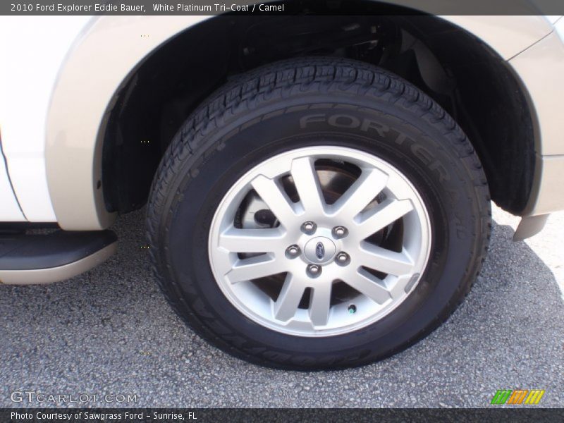 White Platinum Tri-Coat / Camel 2010 Ford Explorer Eddie Bauer