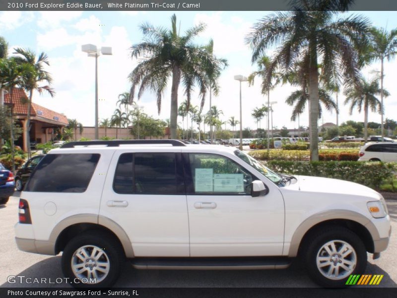 White Platinum Tri-Coat / Camel 2010 Ford Explorer Eddie Bauer