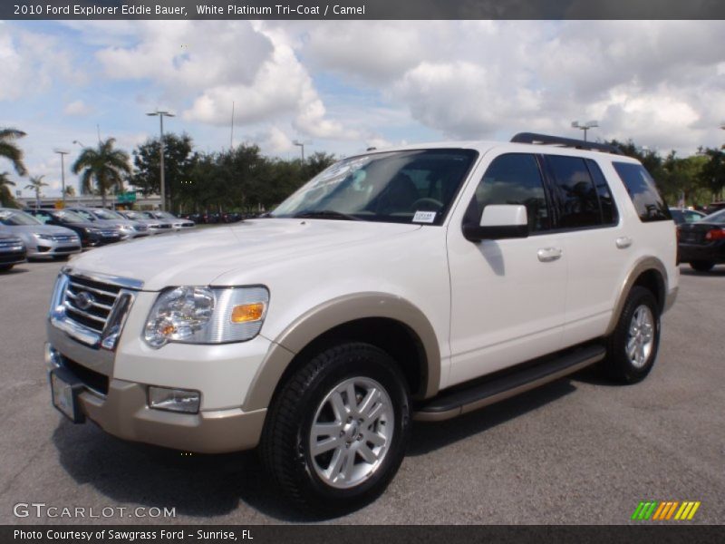 White Platinum Tri-Coat / Camel 2010 Ford Explorer Eddie Bauer