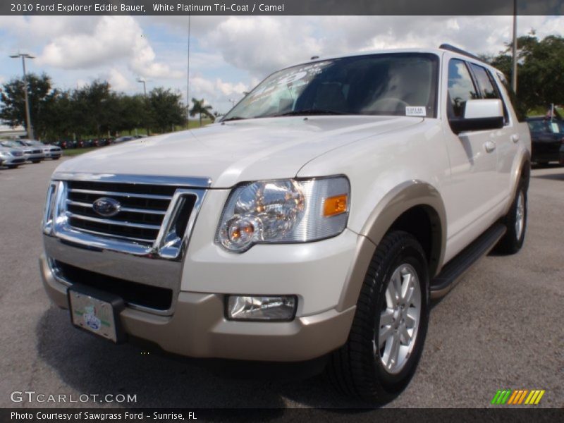 White Platinum Tri-Coat / Camel 2010 Ford Explorer Eddie Bauer