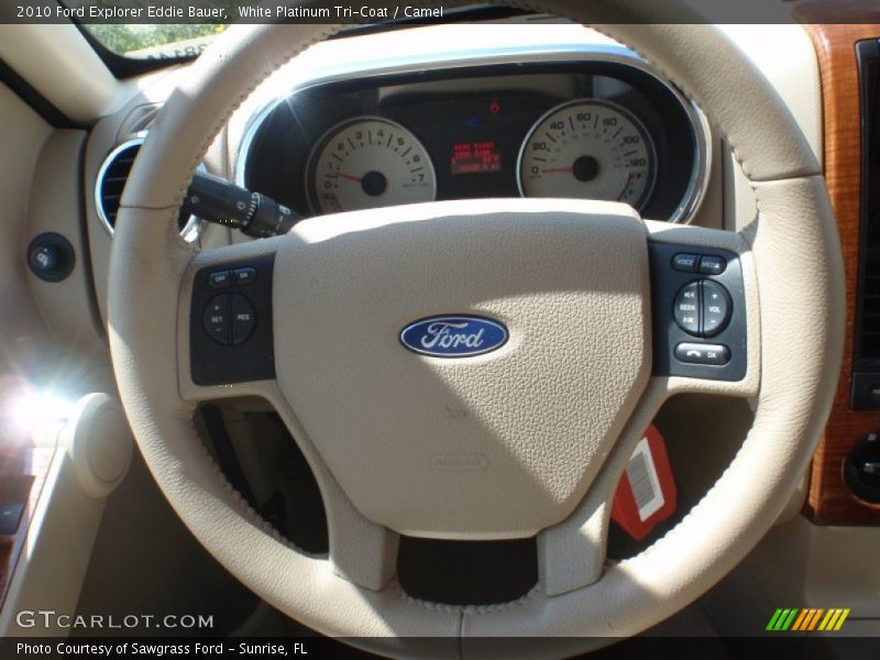 White Platinum Tri-Coat / Camel 2010 Ford Explorer Eddie Bauer