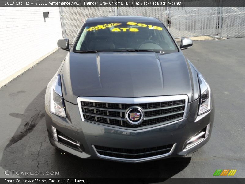 Thunder Gray ChromaFlair / Jet Black/Jet Black Accents 2013 Cadillac ATS 3.6L Performance AWD