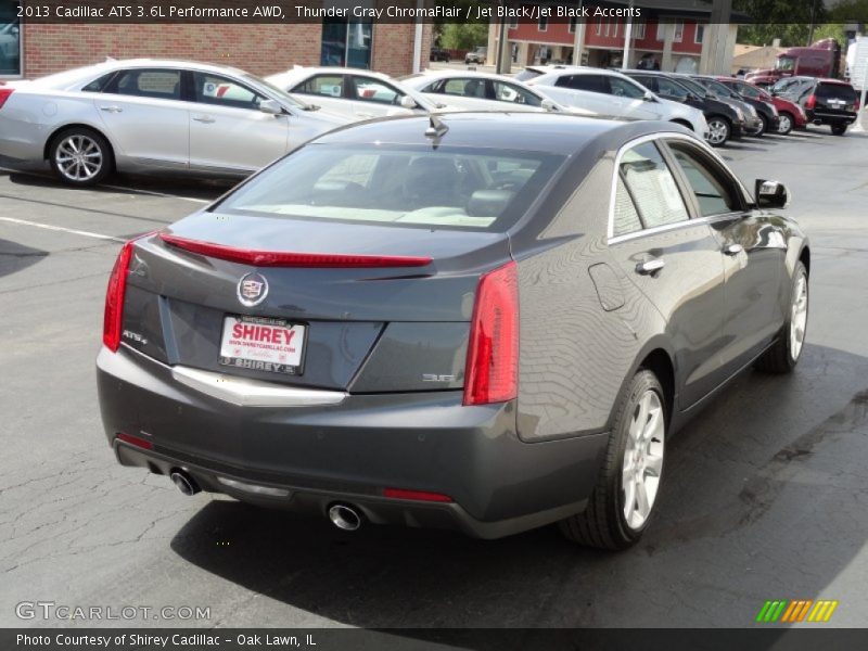 Thunder Gray ChromaFlair / Jet Black/Jet Black Accents 2013 Cadillac ATS 3.6L Performance AWD