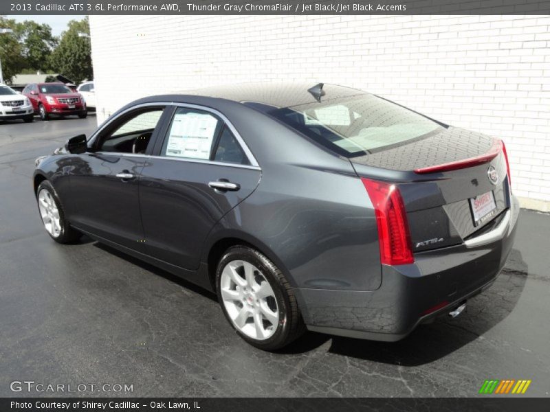 Thunder Gray ChromaFlair / Jet Black/Jet Black Accents 2013 Cadillac ATS 3.6L Performance AWD