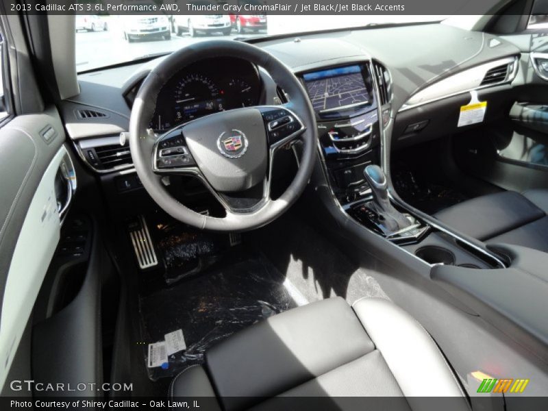 Thunder Gray ChromaFlair / Jet Black/Jet Black Accents 2013 Cadillac ATS 3.6L Performance AWD