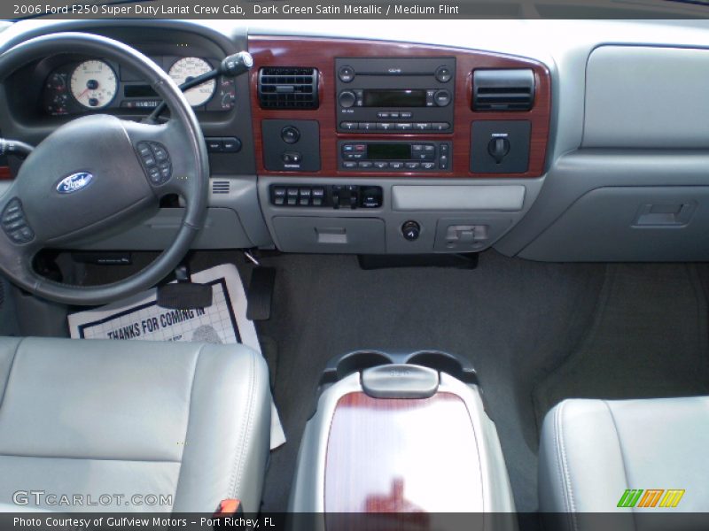 Dark Green Satin Metallic / Medium Flint 2006 Ford F250 Super Duty Lariat Crew Cab