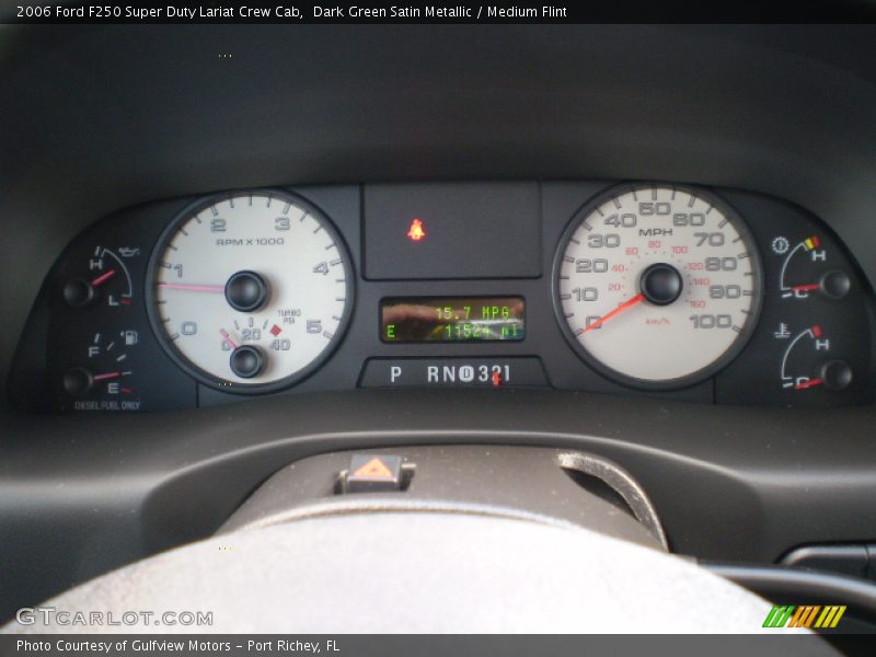 Dark Green Satin Metallic / Medium Flint 2006 Ford F250 Super Duty Lariat Crew Cab
