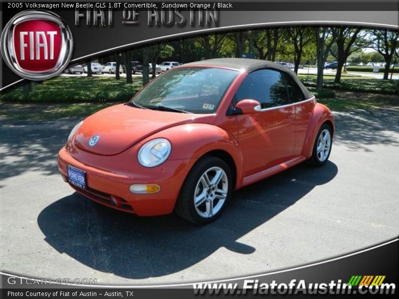 Sundown Orange / Black 2005 Volkswagen New Beetle GLS 1.8T Convertible