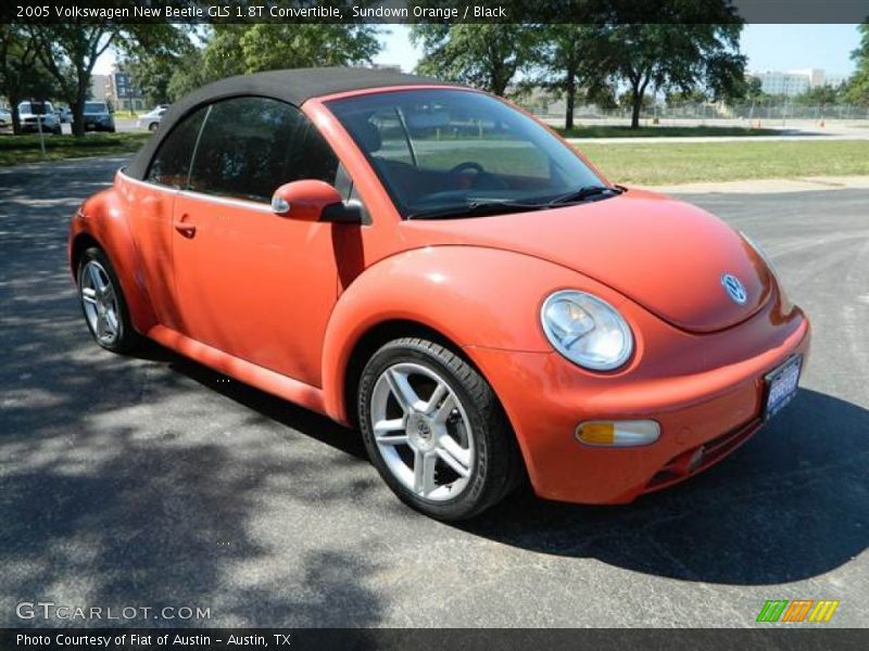 Sundown Orange / Black 2005 Volkswagen New Beetle GLS 1.8T Convertible