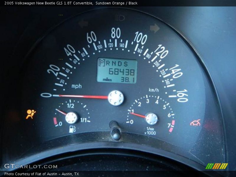 Sundown Orange / Black 2005 Volkswagen New Beetle GLS 1.8T Convertible