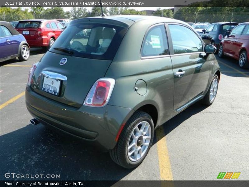 Verde Oliva (Green) / Tessuto Grigio/Avorio (Grey/Ivory) 2012 Fiat 500 Pop