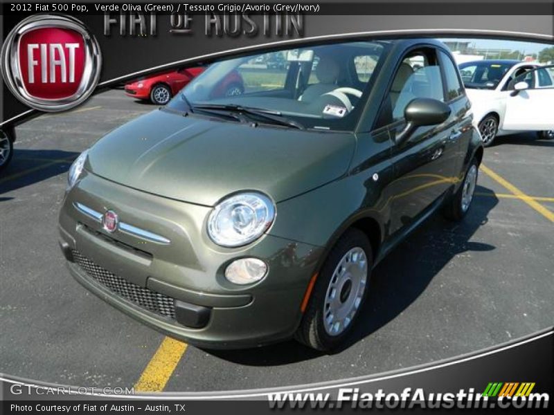 Verde Oliva (Green) / Tessuto Grigio/Avorio (Grey/Ivory) 2012 Fiat 500 Pop