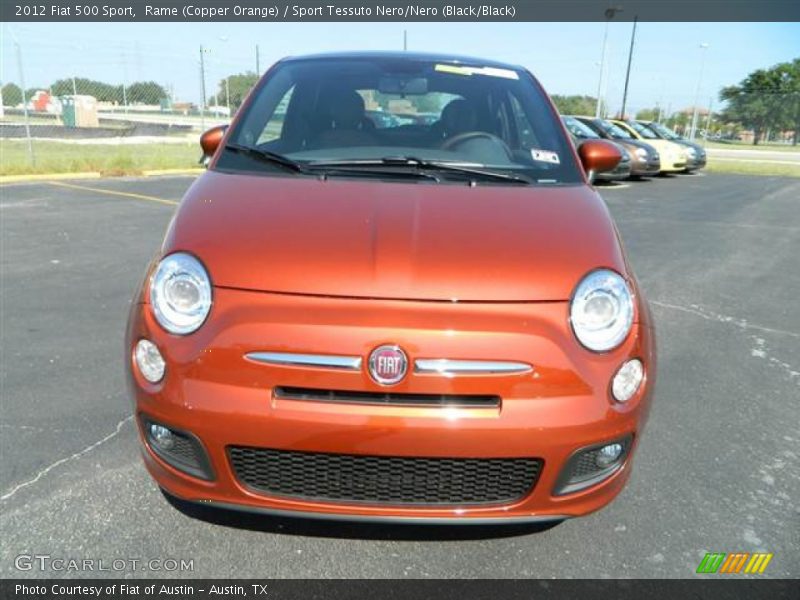 Rame (Copper Orange) / Sport Tessuto Nero/Nero (Black/Black) 2012 Fiat 500 Sport