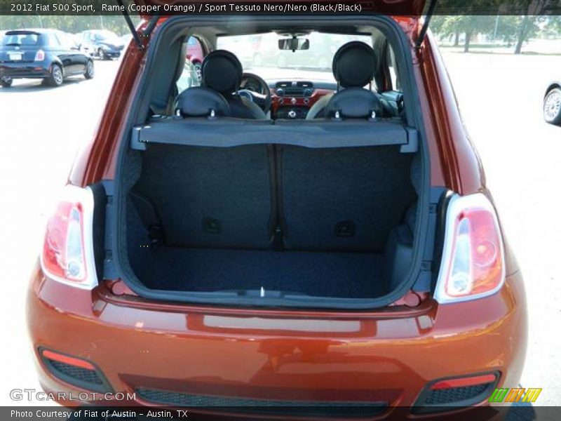 Rame (Copper Orange) / Sport Tessuto Nero/Nero (Black/Black) 2012 Fiat 500 Sport