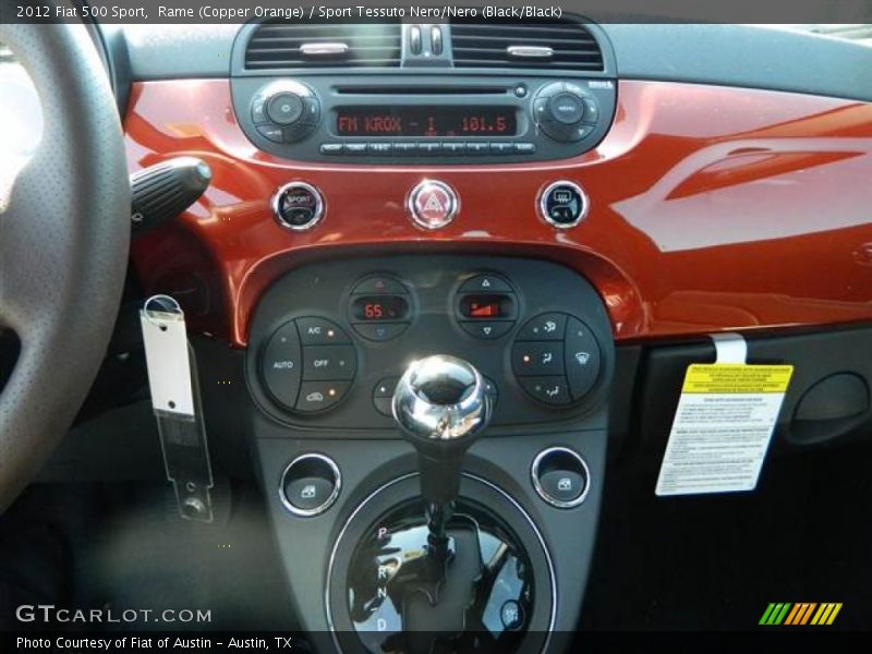 Rame (Copper Orange) / Sport Tessuto Nero/Nero (Black/Black) 2012 Fiat 500 Sport