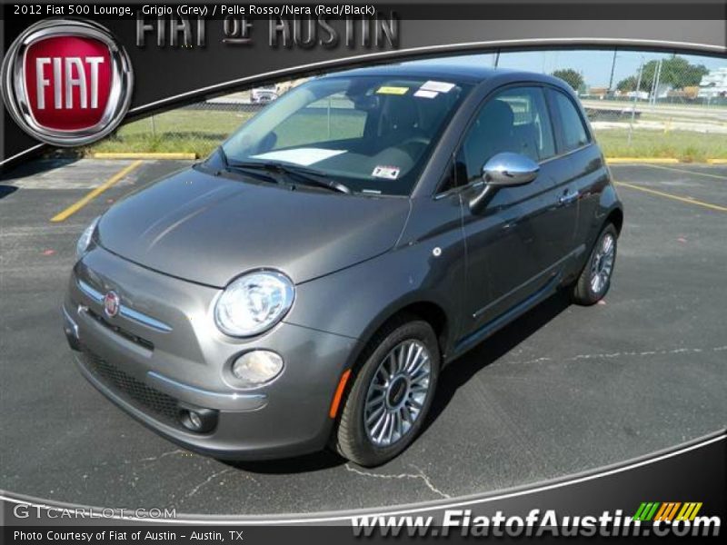 Grigio (Grey) / Pelle Rosso/Nera (Red/Black) 2012 Fiat 500 Lounge