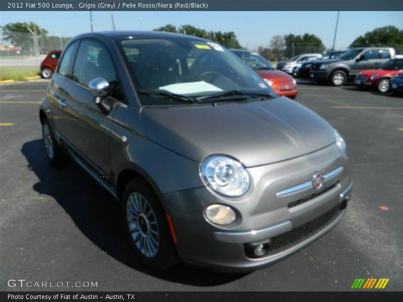 Grigio (Grey) / Pelle Rosso/Nera (Red/Black) 2012 Fiat 500 Lounge