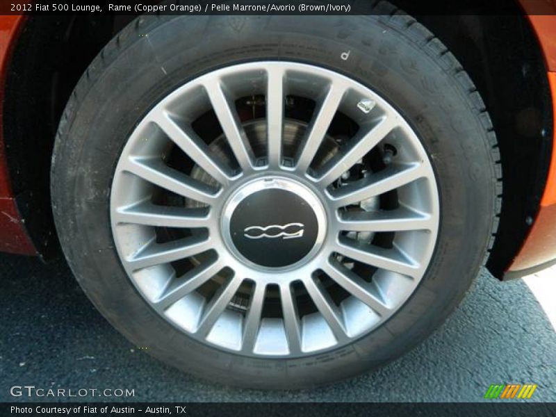 Rame (Copper Orange) / Pelle Marrone/Avorio (Brown/Ivory) 2012 Fiat 500 Lounge