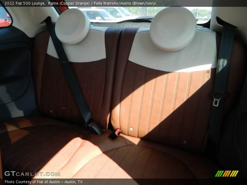 Rame (Copper Orange) / Pelle Marrone/Avorio (Brown/Ivory) 2012 Fiat 500 Lounge