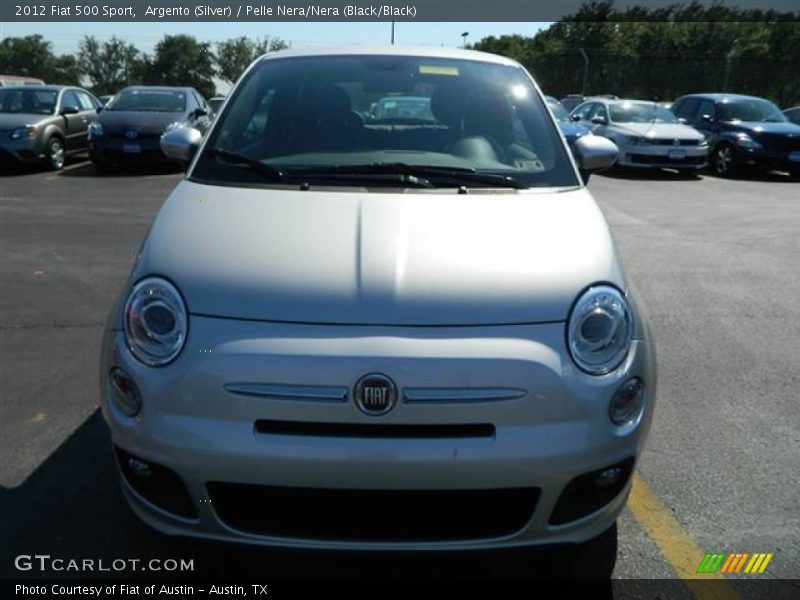 Argento (Silver) / Pelle Nera/Nera (Black/Black) 2012 Fiat 500 Sport