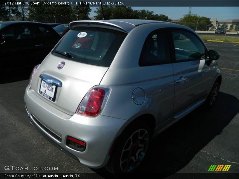 Argento (Silver) / Pelle Nera/Nera (Black/Black) 2012 Fiat 500 Sport