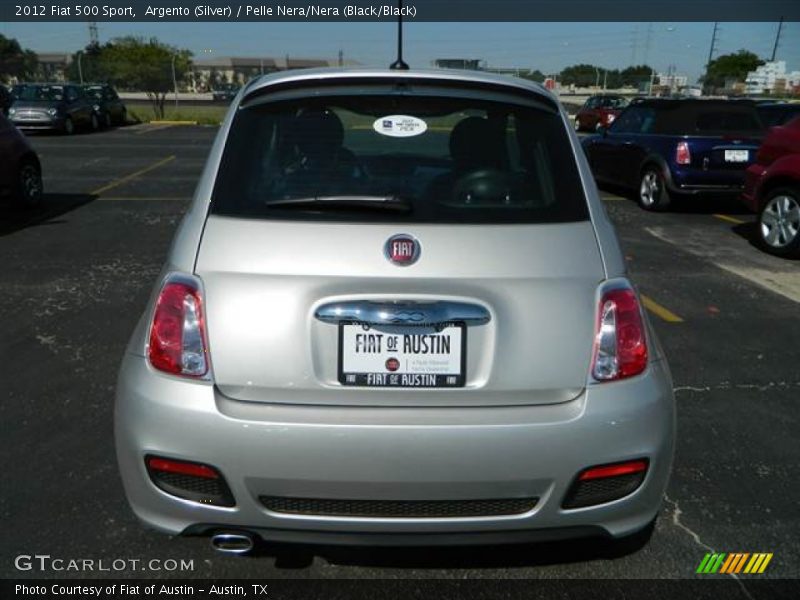 Argento (Silver) / Pelle Nera/Nera (Black/Black) 2012 Fiat 500 Sport