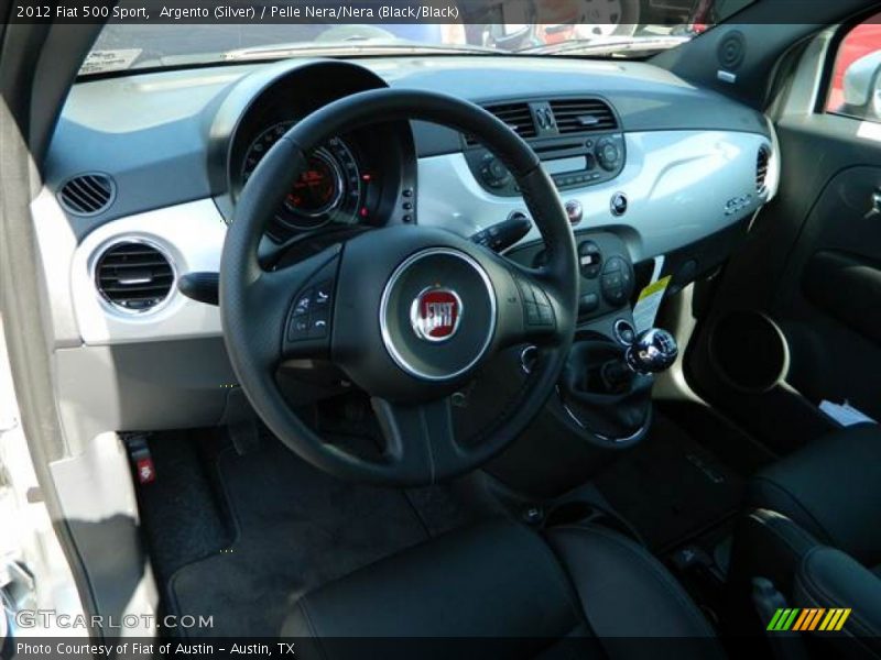 Argento (Silver) / Pelle Nera/Nera (Black/Black) 2012 Fiat 500 Sport