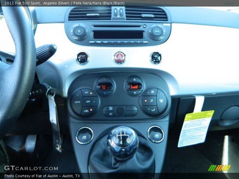 Argento (Silver) / Pelle Nera/Nera (Black/Black) 2012 Fiat 500 Sport