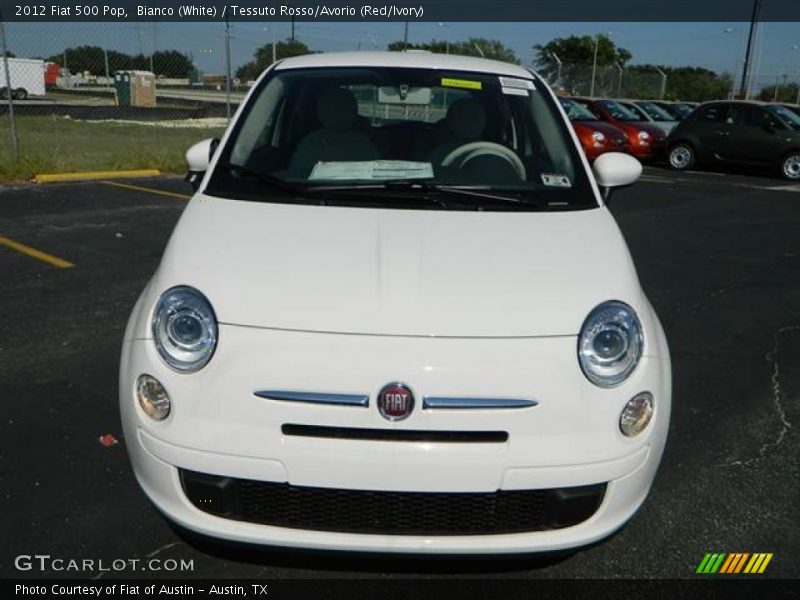Bianco (White) / Tessuto Rosso/Avorio (Red/Ivory) 2012 Fiat 500 Pop