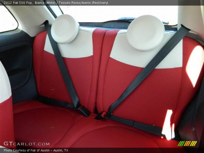 Bianco (White) / Tessuto Rosso/Avorio (Red/Ivory) 2012 Fiat 500 Pop