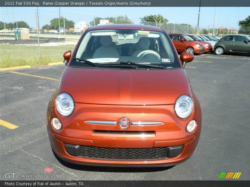 Rame (Copper Orange) / Tessuto Grigio/Avorio (Grey/Ivory) 2012 Fiat 500 Pop