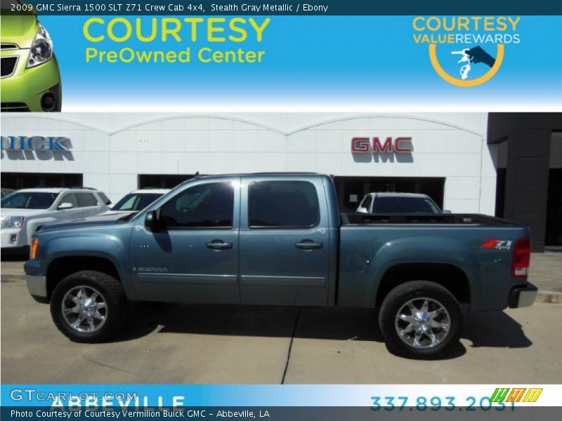 Stealth Gray Metallic / Ebony 2009 GMC Sierra 1500 SLT Z71 Crew Cab 4x4