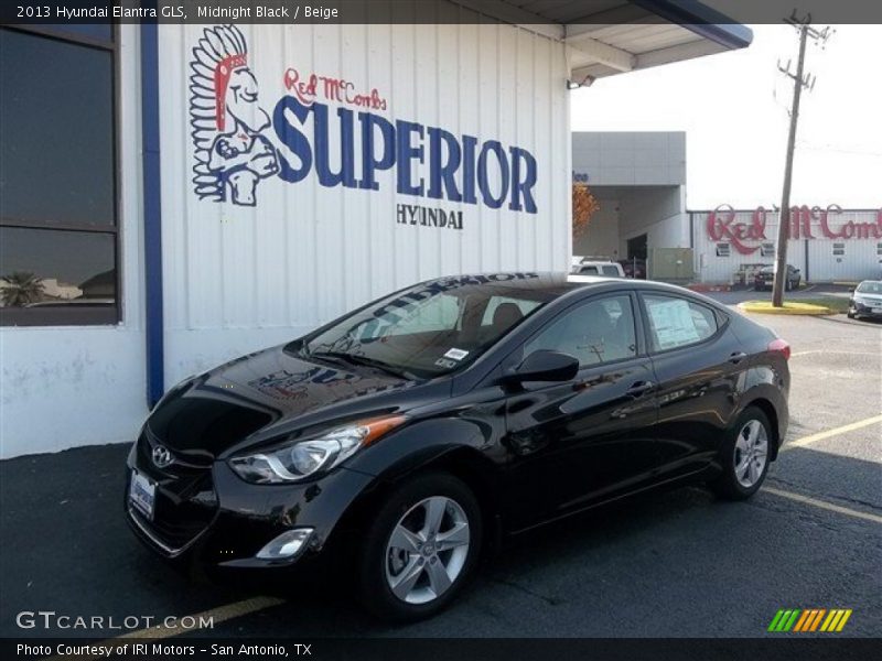 Midnight Black / Beige 2013 Hyundai Elantra GLS