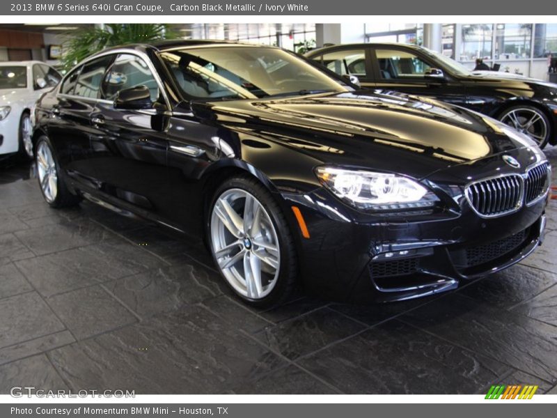 Carbon Black Metallic / Ivory White 2013 BMW 6 Series 640i Gran Coupe