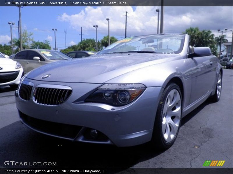 Silver Grey Metallic / Cream Beige 2005 BMW 6 Series 645i Convertible