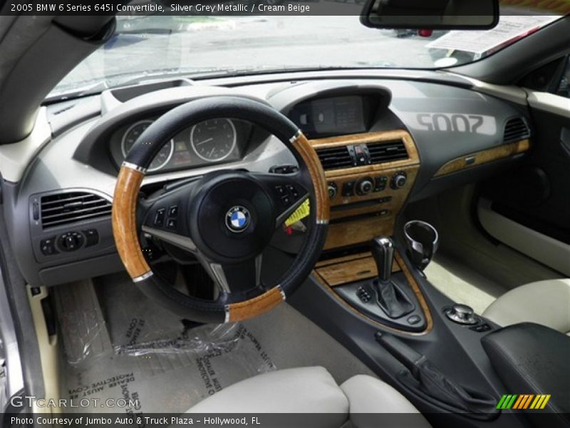 Silver Grey Metallic / Cream Beige 2005 BMW 6 Series 645i Convertible