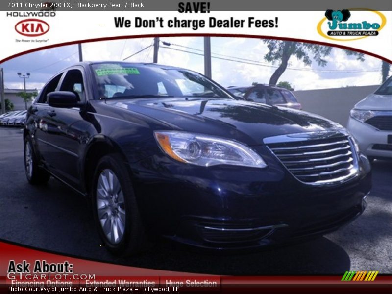 Blackberry Pearl / Black 2011 Chrysler 200 LX