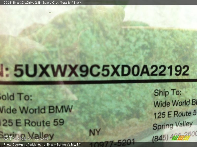 Space Gray Metallic / Black 2013 BMW X3 xDrive 28i