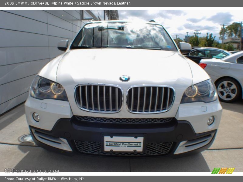 Alpine White / Saddle Brown Nevada Leather 2009 BMW X5 xDrive48i