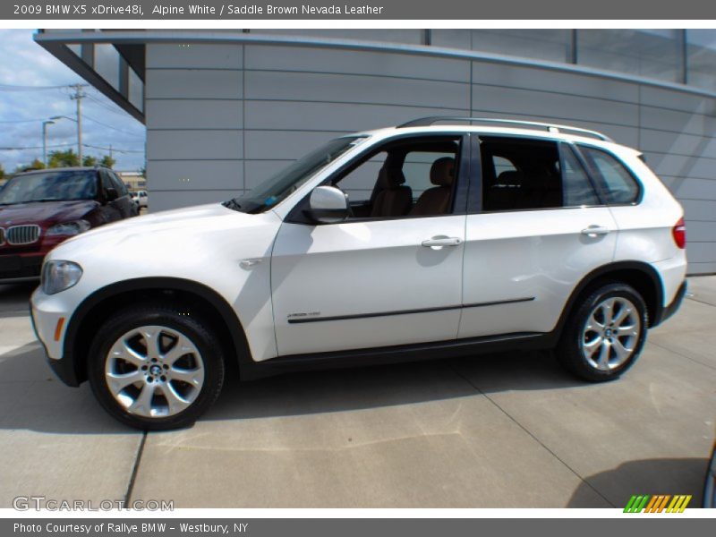 Alpine White / Saddle Brown Nevada Leather 2009 BMW X5 xDrive48i