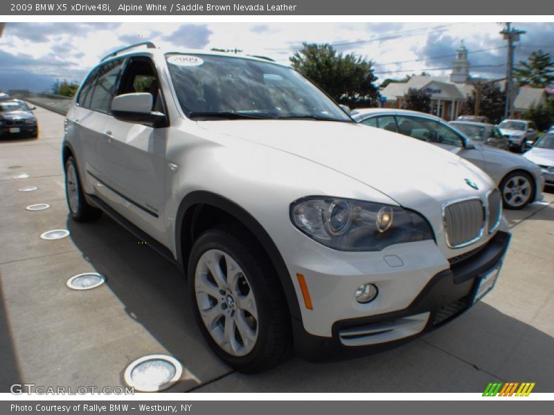 Alpine White / Saddle Brown Nevada Leather 2009 BMW X5 xDrive48i
