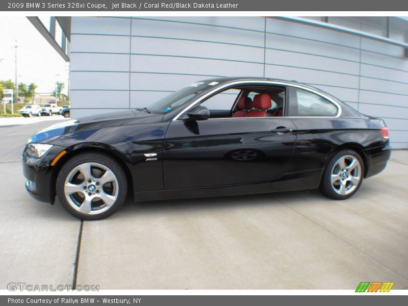 Jet Black / Coral Red/Black Dakota Leather 2009 BMW 3 Series 328xi Coupe